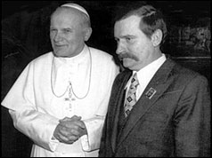 Pope John Paul II - Lech Walesa Solidarność